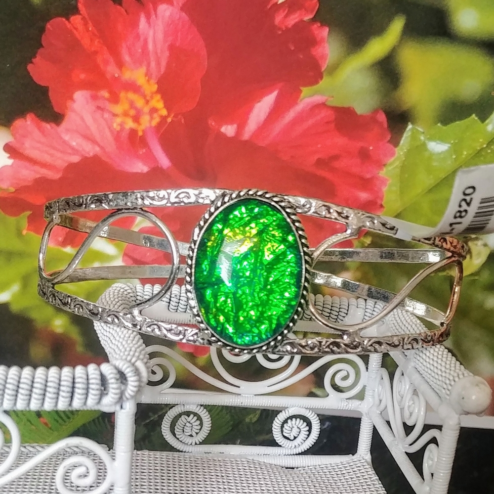 Triplet Fire Opal 925 Sterling Silver Jewelry Cuff